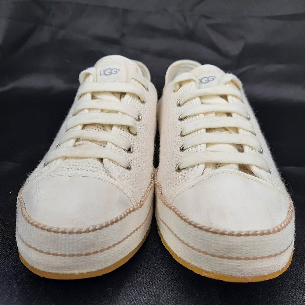 UGG CLAUDI Lace up Sneaker White 9 - Picture 2 of 7
